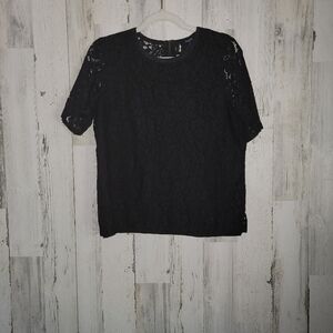 🧡MADEWELL Black Lace Overlay Top